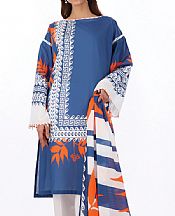 Denim Blue Cambric Suit (2 Pcs)- Pakistani Winter Clothing