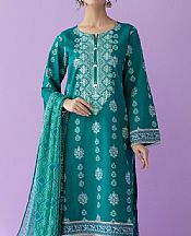 Sea Green Lawn Suit (2 Pcs)- Pakistani Designer Lawn Dress
