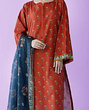 Orient Vermilion Red Lawn Suit (2 Pcs)- Pakistani Lawn Dress