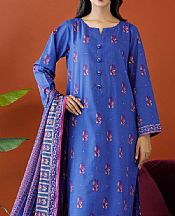 Orient Chambray Blue Cambric Suit- Pakistani Winter Dress