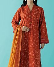 Orient Bright Orange Lawn Suit (2 pcs)- Pakistani Designer Lawn Suits