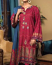Crimson Khaddar Suit- Pakistani Winter Clothing