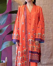 Cinnabar Red Khaddar Suit- Pakistani Winter Clothing