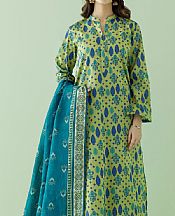 Orient Asparagus Green Lawn Suit- Pakistani Designer Lawn Suits