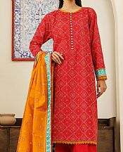 Orient Ruby Red Khaddar Suit- Pakistani Winter Dress
