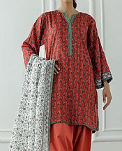 Orange Lawn Suit
