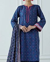 Navy Blue Lawn Suit