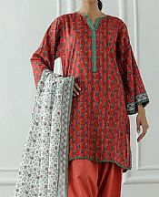 Bright Orange Lawn Suit