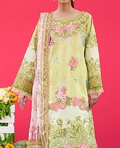 Parishay Olive Lawn Suit- Pakistani Designer Lawn Suits