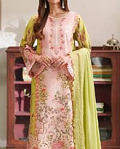 Parishay Light Pink/Lime Lawn Suit- Pakistani Lawn Dress