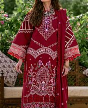 Parishay Scarlet Karandi Suit- Pakistani Winter Dress