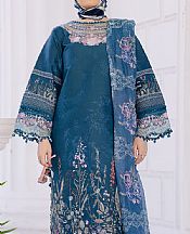 Parishay Prussian Blue Lawn Suit- Pakistani Lawn Dress
