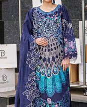 Navy Blue Lawn Suit