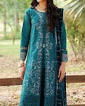 Parishay Teal Corduroy Suit- Pakistani Winter Clothing
