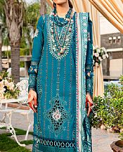 Parishay Teal Blue Karandi Suit- Pakistani Winter Dress