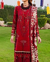 Parishay Scarlet Karandi Suit- Pakistani Winter Clothing