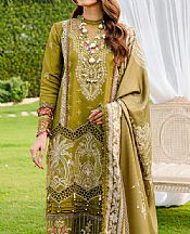 Parishay Olive Green Karandi Suit- Pakistani Winter Dress