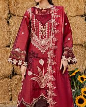 Parishay Red Lawn Suit- Pakistani Designer Lawn Suits
