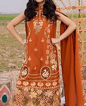 Parishay Bright Orange Lawn Suit- Pakistani Designer Lawn Suits