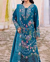 Parishay Teal Blue Lawn Suit- Pakistani Lawn Dress