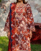 Parishay Auburn Red Khaddar Suit- Pakistani Winter Clothing