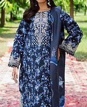 Parishay Navy Blue Khaddar Suit- Pakistani Winter Clothing