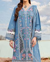 Parishay Faded Blue Lawn Suit- Pakistani Designer Lawn Suits