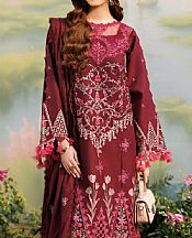 Parishay Wine Lawn Suit- Pakistani Designer Lawn Suits