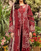 Parishay Wine Red Lawn Suit- Pakistani Lawn Dress