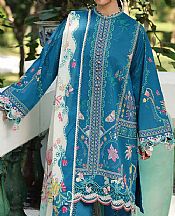 Qalamkar Teal Blue Lawn Suit- Pakistani Designer Lawn Suits