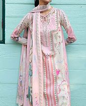 Qalamkar Pink/White Lawn Suit- Pakistani Lawn Dress