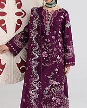 Qalamkar Purple Lawn Suit- Pakistani Lawn Dress