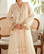 Qalamkar Off White Lawn Suit- Pakistani Designer Lawn Suits