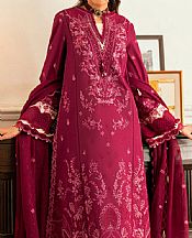 Qalamkar Deep Carmine Lawn Suit- Pakistani Lawn Dress