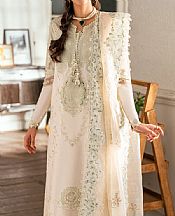 Qalamkar Off White Lawn Suit- Pakistani Designer Lawn Suits