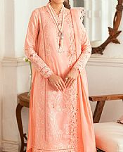Qalamkar Peach Lawn Suit- Pakistani Lawn Dress