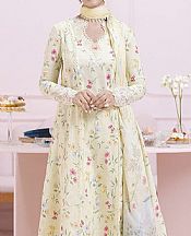 Qalamkar Cream Lawn Suit- Pakistani Designer Lawn Suits