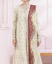 Qalamkar Off White Lawn Suit- Pakistani Designer Lawn Suits