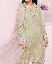 Qalamkar Thistle Green Lawn Suit- Pakistani Lawn Dress