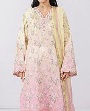 Qalamkar Sand Gold/Pink Lawn Suit- Pakistani Lawn Dress