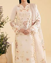 Qalamkar Off White Lawn Suit- Pakistani Lawn Dress