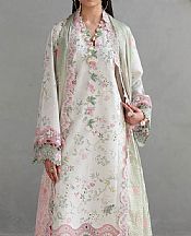 Qalamkar Off-white Lawn Suit- Pakistani Lawn Dress