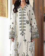 Qalamkar Off-white Lawn Suit- Pakistani Lawn Dress