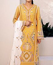 Qalamkar Mustard Lawn Suit- Pakistani Designer Lawn Suits