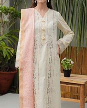 Qalamkar Off White Lawn Suit- Pakistani Designer Lawn Suits