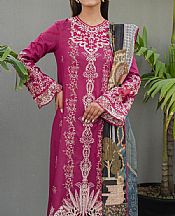 Qalamkar Dark Raspberry Lawn Suit- Pakistani Lawn Dress