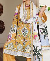 Qalamkar Sand Gold Jacquard Suit- Pakistani Winter Dress