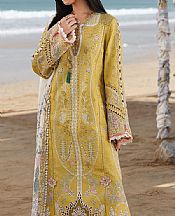 Qalamkar Olive Green Lawn Suit- Pakistani Designer Lawn Suits