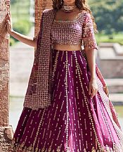 Qalamkar Dark Raspberry Raw Silk Suit- Pakistani Designer Chiffon Suit