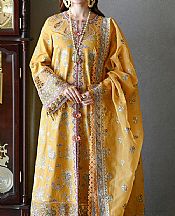 Golden Yellow Lawn Suit- Pakistani Designer Lawn Dress
